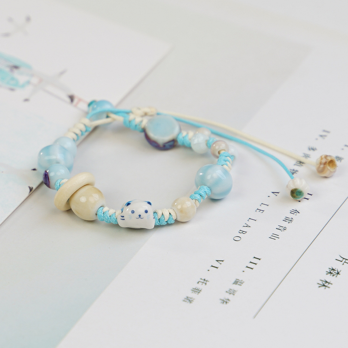 New Chinese-style drawstring bracelets for men and women, festival gifts, ceramic, fresh, individual and trendy factory supply wholesale pic 2
