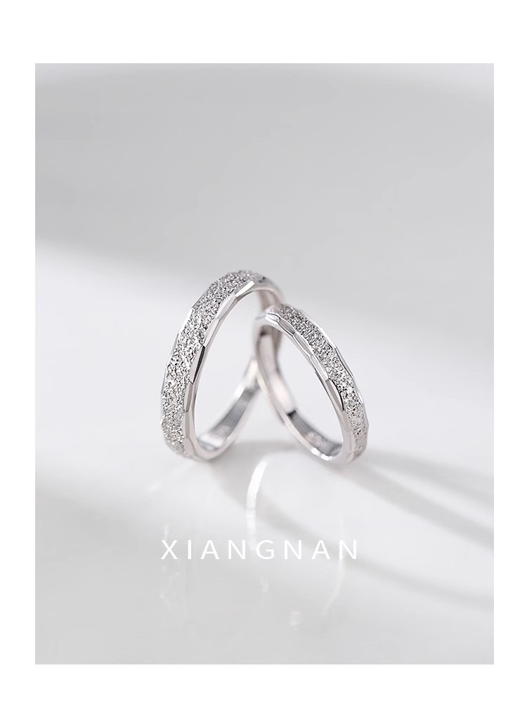 星河情侣戒指情侣对戒一对情侣款一男一女轻奢小众高级开口可调节详情2