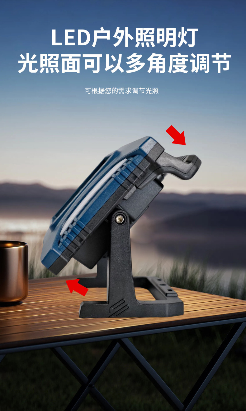 Cross-border outdoor portable lamp, charging, ultra-long battery life, flashing strong light, night fishing camping lamp, detachable battery patrol lamp pic 2