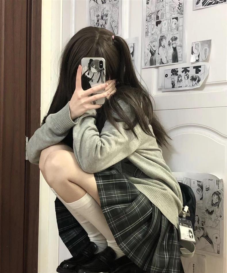 学院风秋冬新款jk制服毛衣套头v领长袖百搭少女软妹外穿针织衫详情10