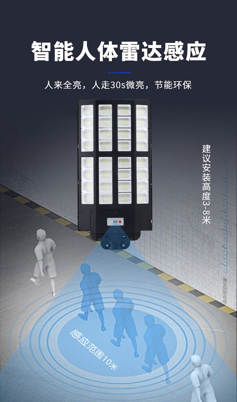 太阳能路灯特斯拉款一体化太阳能路灯户外防水庭院灯跨境爆款家用详情4