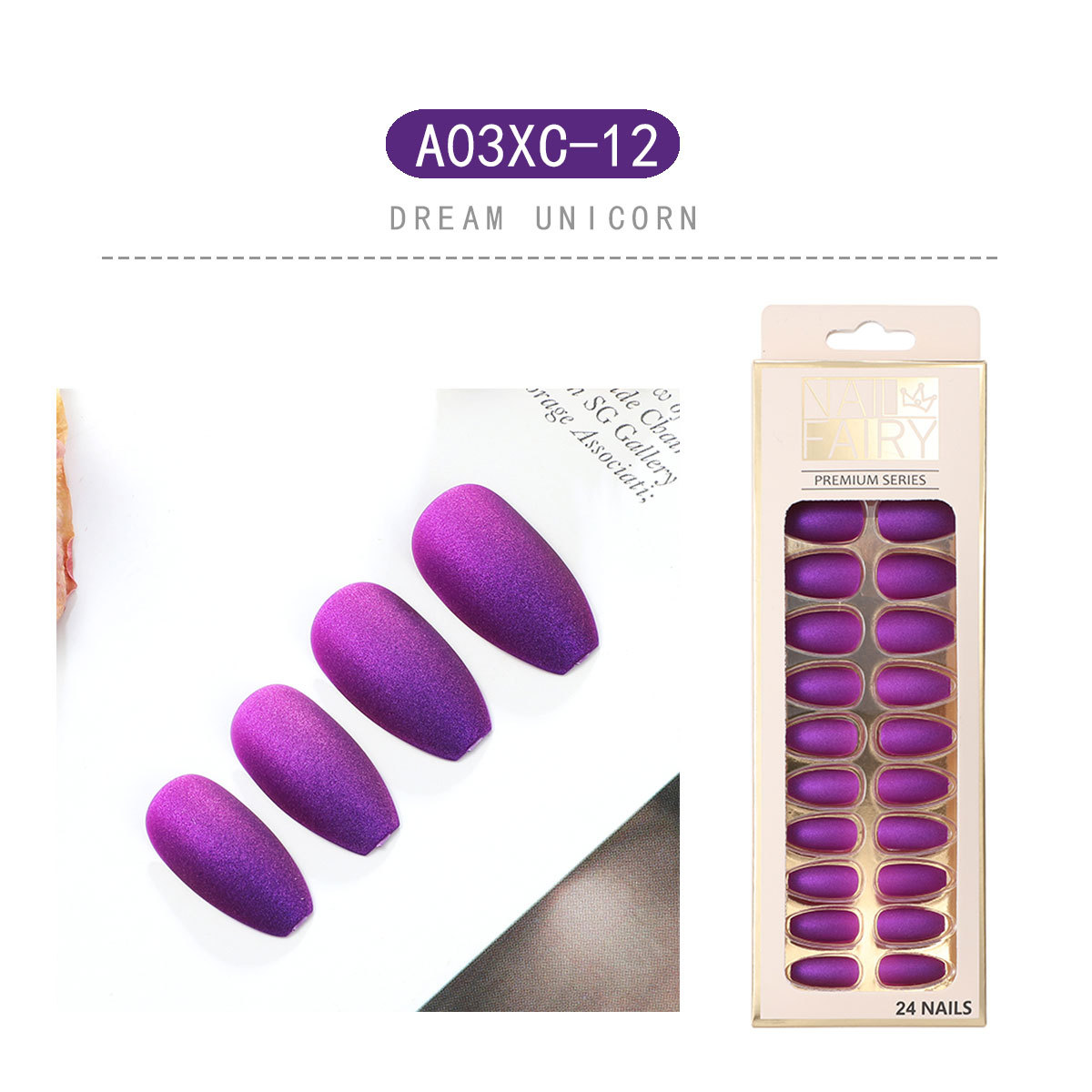New product: Dazzling matte ballet nails, wearable nail art, finished nail pieces, matte coffin nails, 24 pieces of nail art pieces, fake nails pic 16