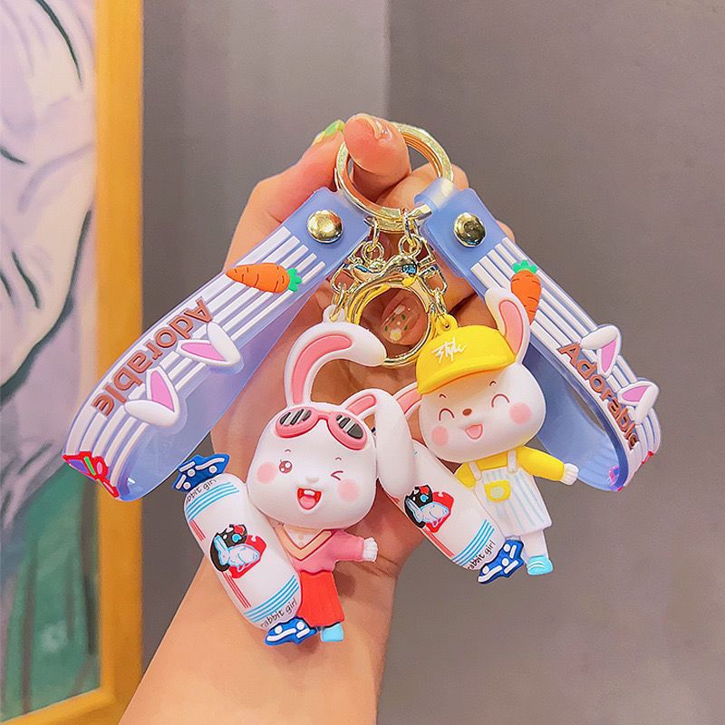 Cute cartoon milk candy rabbit keychains, creative gifts, trendy toys, car keys, exquisite bags and pendants for men and women pic 2
