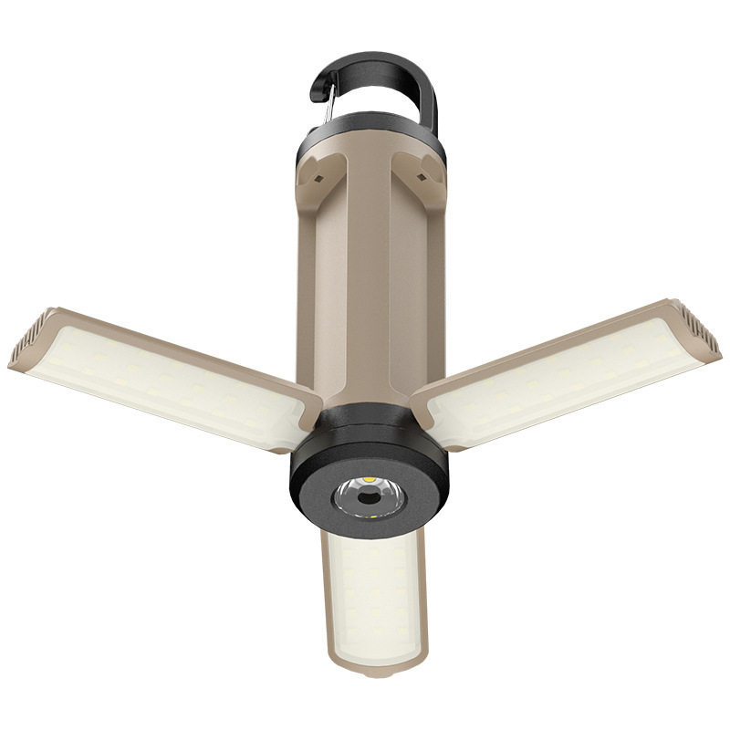 New cross-border portable hanging multi-functional camping lamp, 90° folding three-leaf lamp, outdoor emergency work lamp pic 2