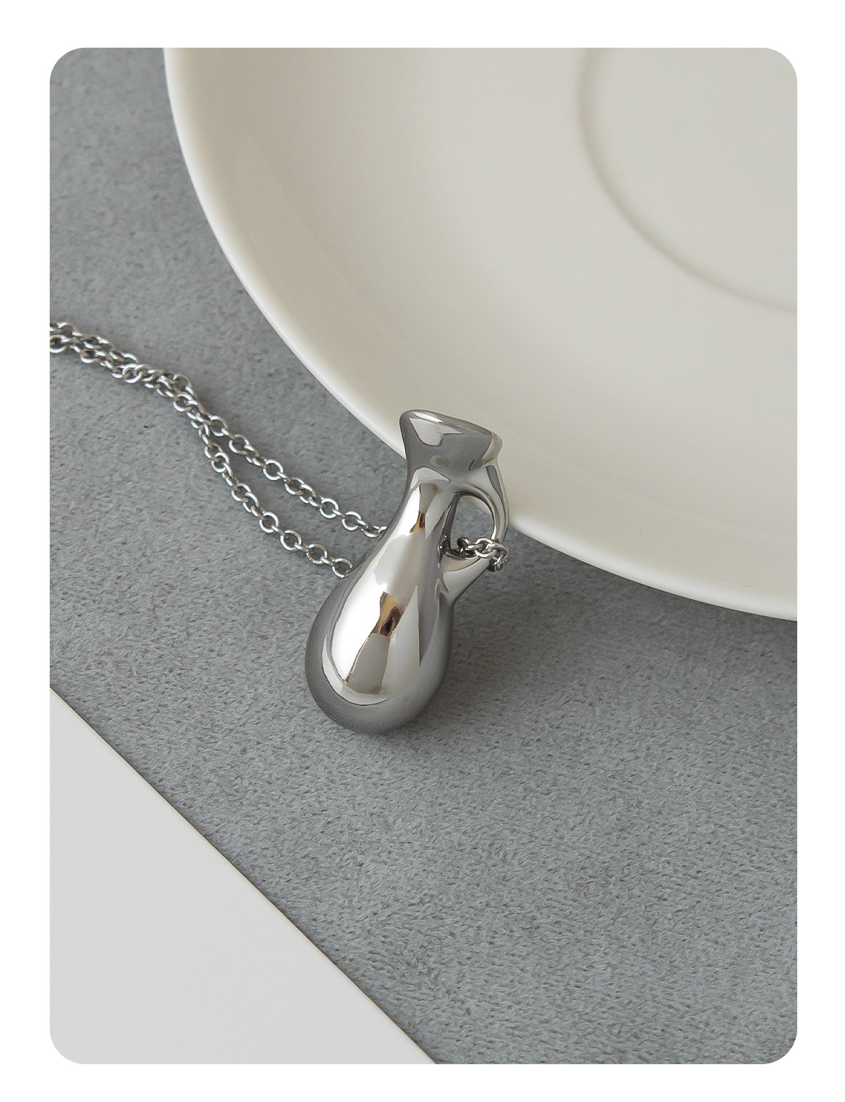 净水瓶项链吊坠 Habide同款纯银色长款实心瓶简约高级感毛衣吊坠详情4