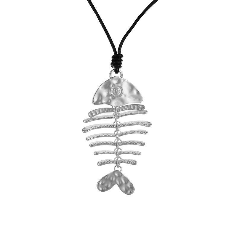 亚马逊爆款跨境饰品时尚欧美几何鱼形吊坠长款项链女士金属毛衣链详情4