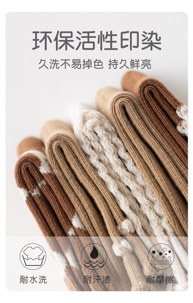 春秋季新款儿童袜子棉质男女童袜子中筒柔软亲肤卡通小熊童袜批发详情6