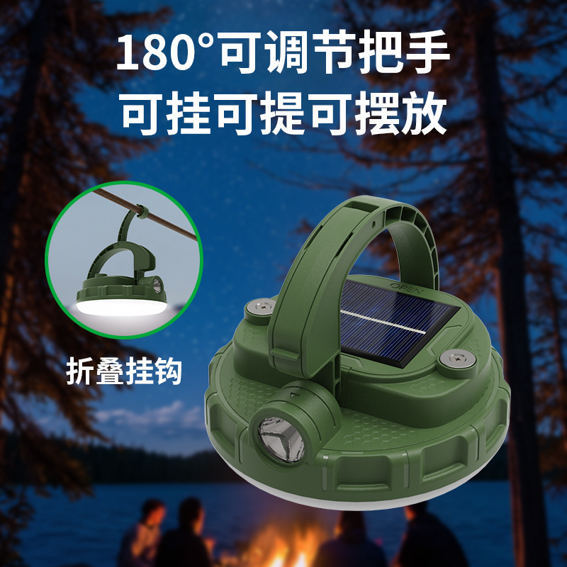 新款太阳能充电户外帐篷灯露营照明多场景室内应急灯可调节手把详情2