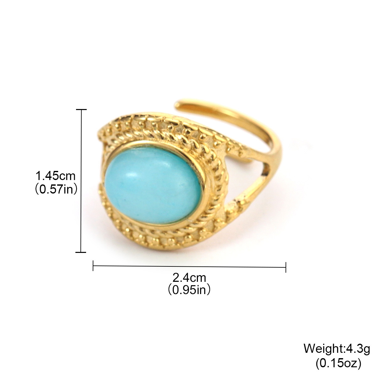 Best-selling stainless steel natural stone rings for women on AliExpress, non-fading titanium steel retro geometric rings for women pic 25