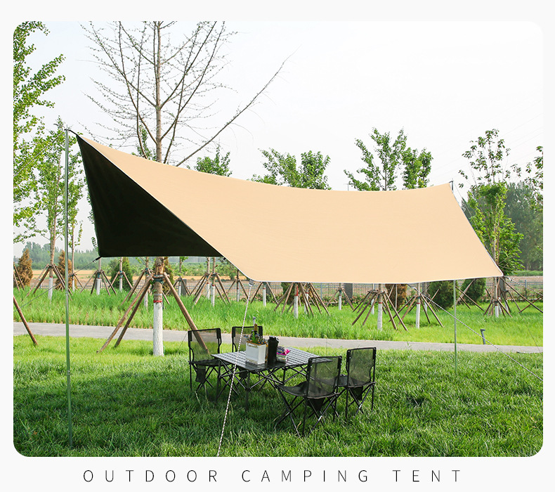 黑胶天幕帐篷户外便携式大号露营装备野营野餐防晒蝶形遮阳棚厂家详情27