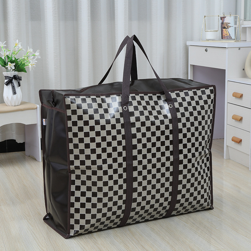 跨境高质量批发无纺布袋覆膜防水行李袋衣物被子收纳袋手提搬家打包袋详情4