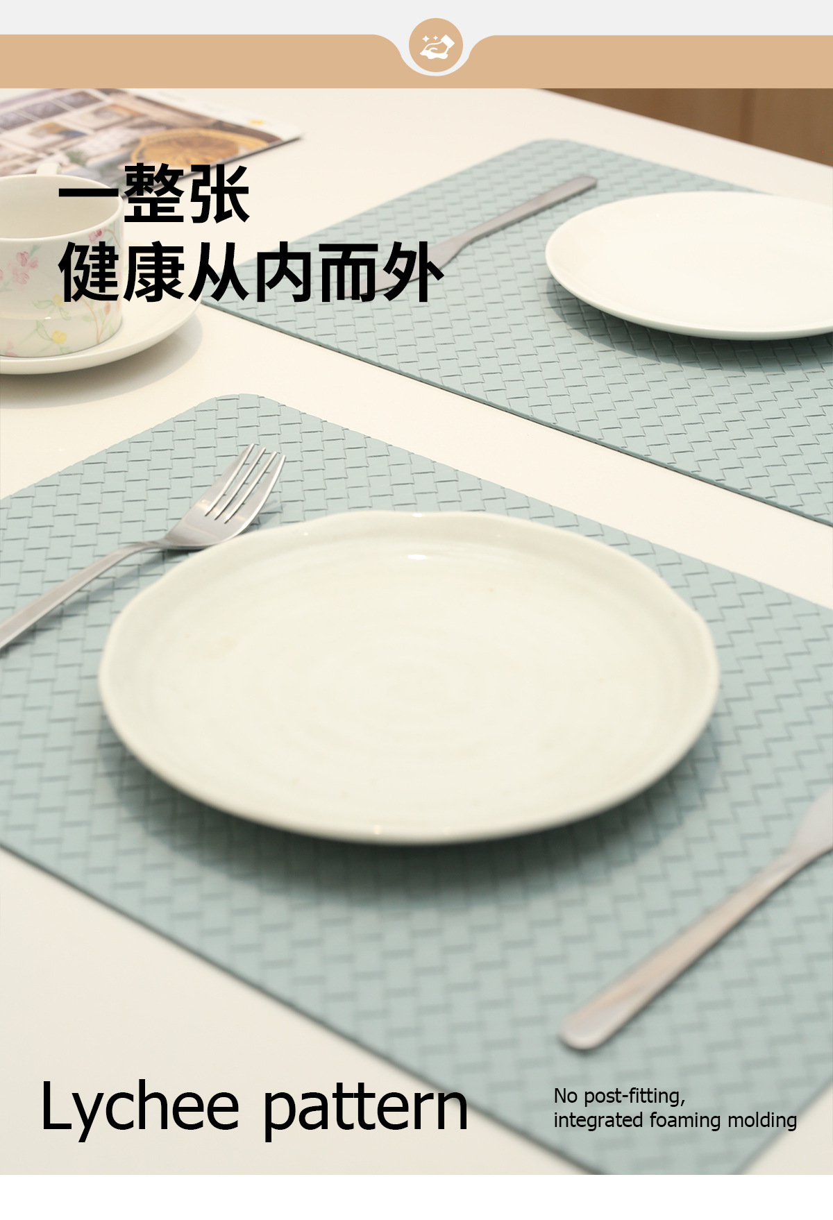 New woven checkered double-sided leather placemats, teacup MATS, waterproof and oil-proof table MATS, heat-insulating MATS for Western restaurants, and placemats pic 3
