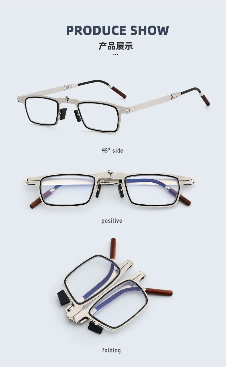 Palo de rosa gafas de lectura moda retro media edad hd gafas de lectura portátiles para hombres y mujeres soporte de teléfono adhesivo pic 12