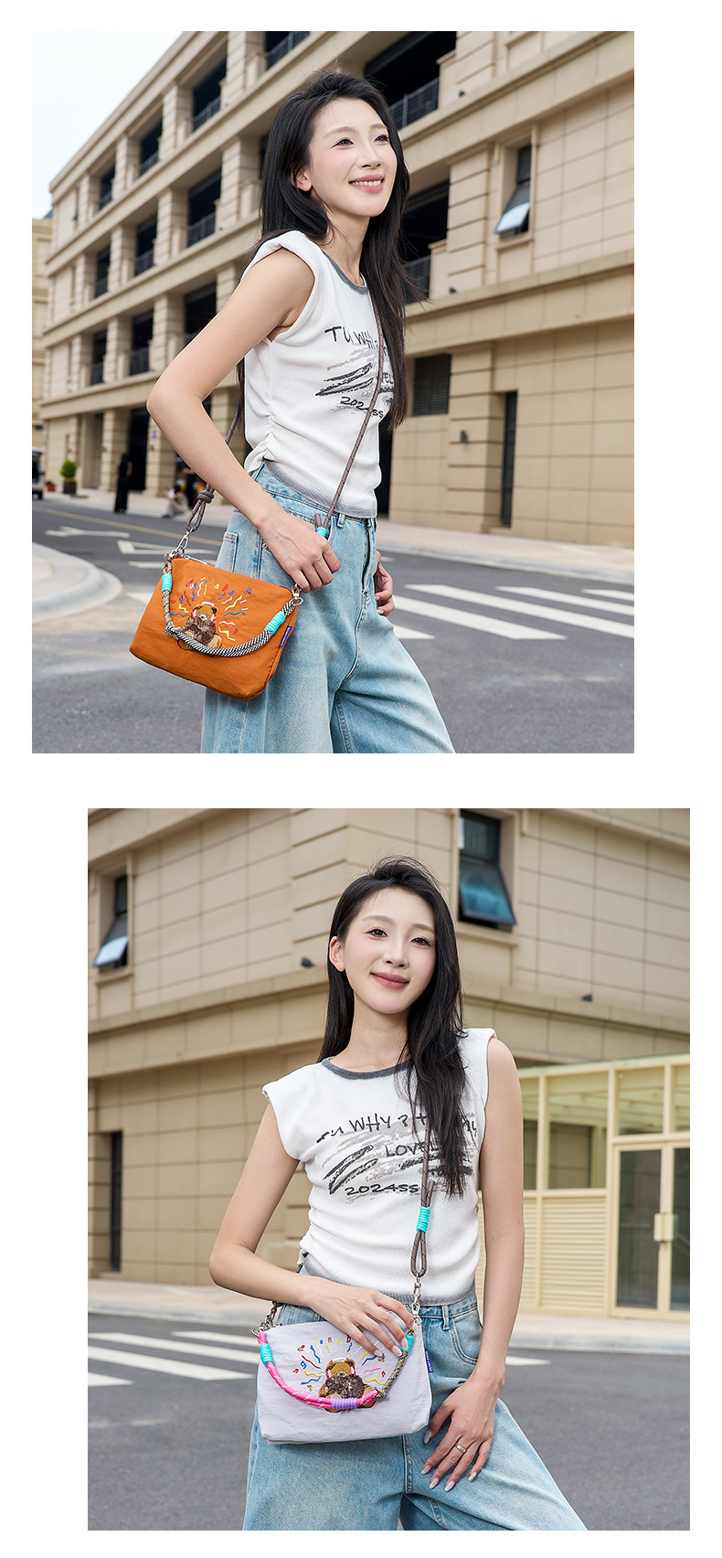 夏季新款日系刺绣防水单肩包小众设计百搭通勤大容量休闲斜挎包女详情7