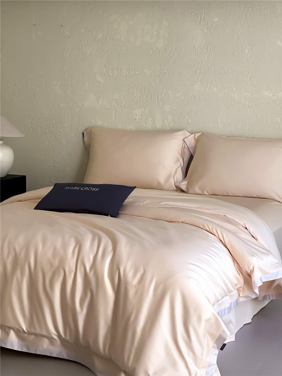 Minimalist style 100-count ultra-fine denier Tencel cotton four-piece set, high-end and silky smooth naked sleeping grade bedding pic 34