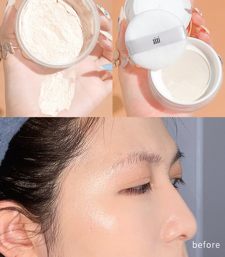 Makeup xixi: Fine, clear, oil-control powder, loose powder, matte, long-lasting, waterproof, sweat-proof, non-smudging, setting powder pic 11