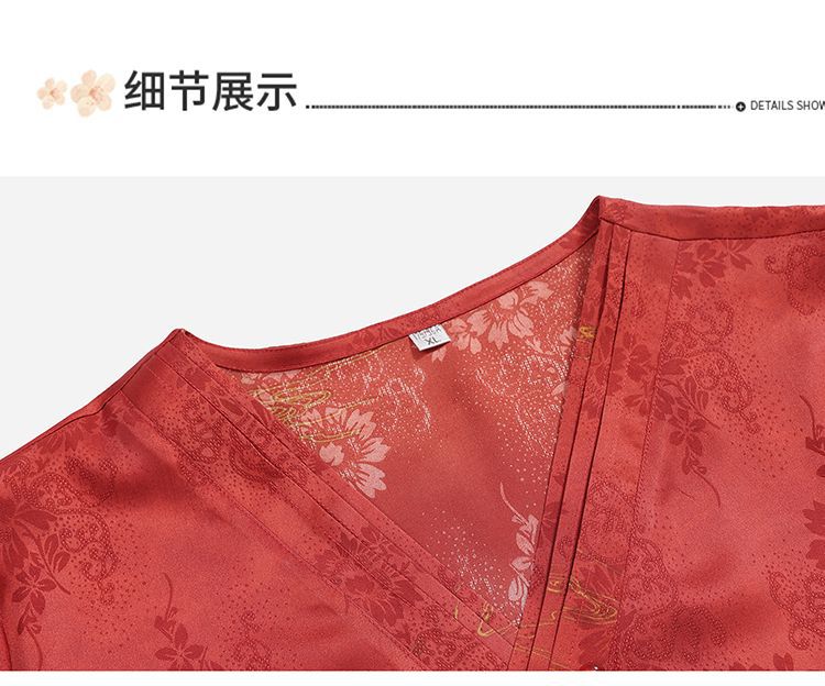 Mom 2024 New Chinese-style faux silk summer New printed dress, a loose and stylish mid-length dress for middle-aged and elderly people pic 18