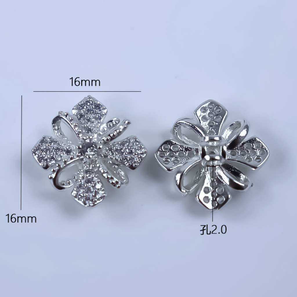 铜镀18K十字架隔珠锆石吊坠手串配夹扣手工diy手链项链饰品配饰详情8