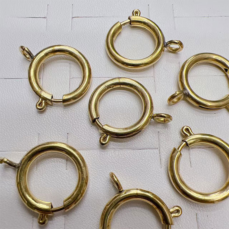 Copper slingshot buckle, gold-plated buckle, necklace, bracelet, spring buckle, water bubble buckle, round buckle, diy jewelry buckle, accessories wholesale pic 4