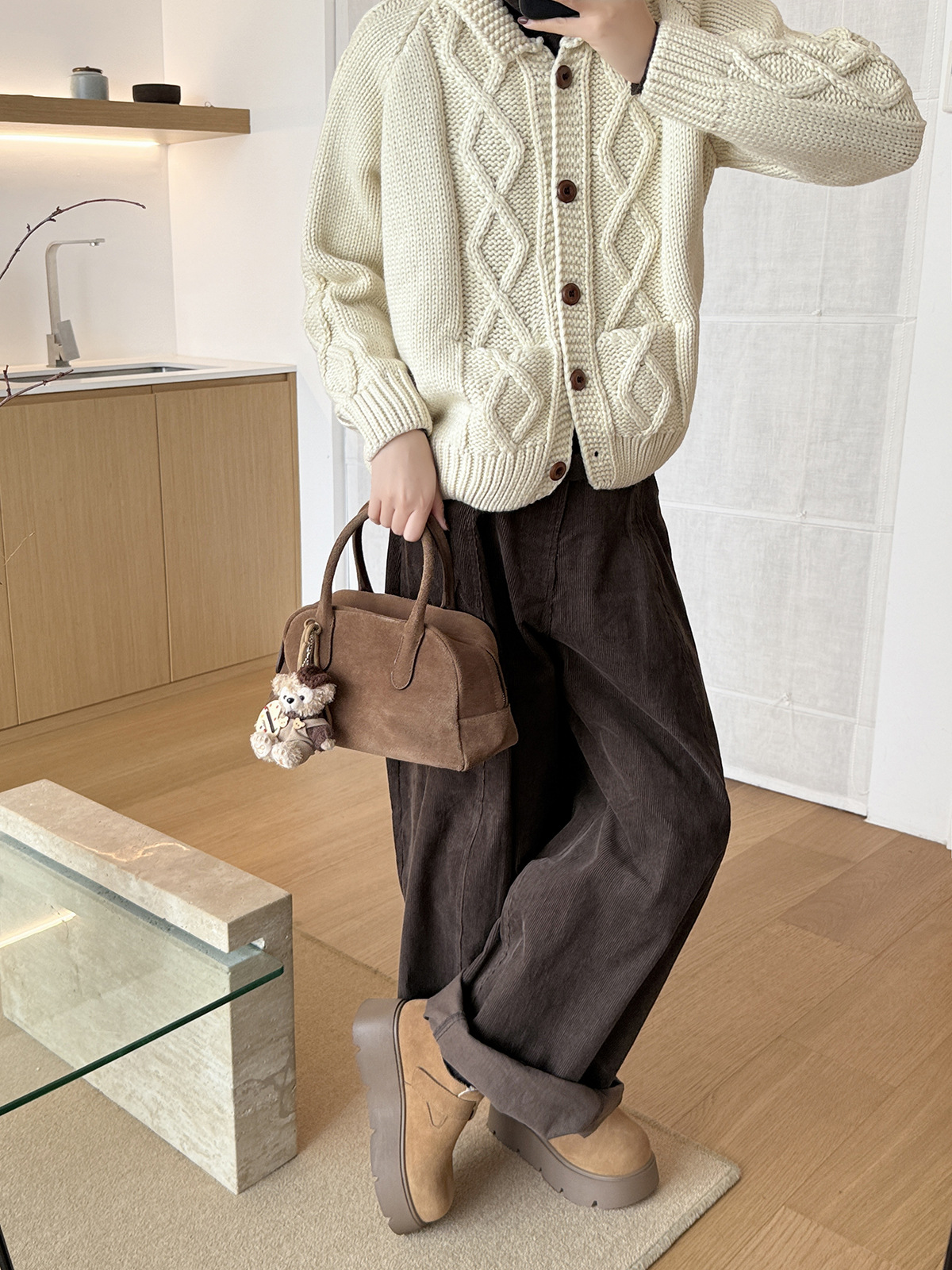 MARCO&JOYCE厚底增高勃肯鞋女冬季新款加绒松糕一脚蹬乐福鞋单鞋详情40