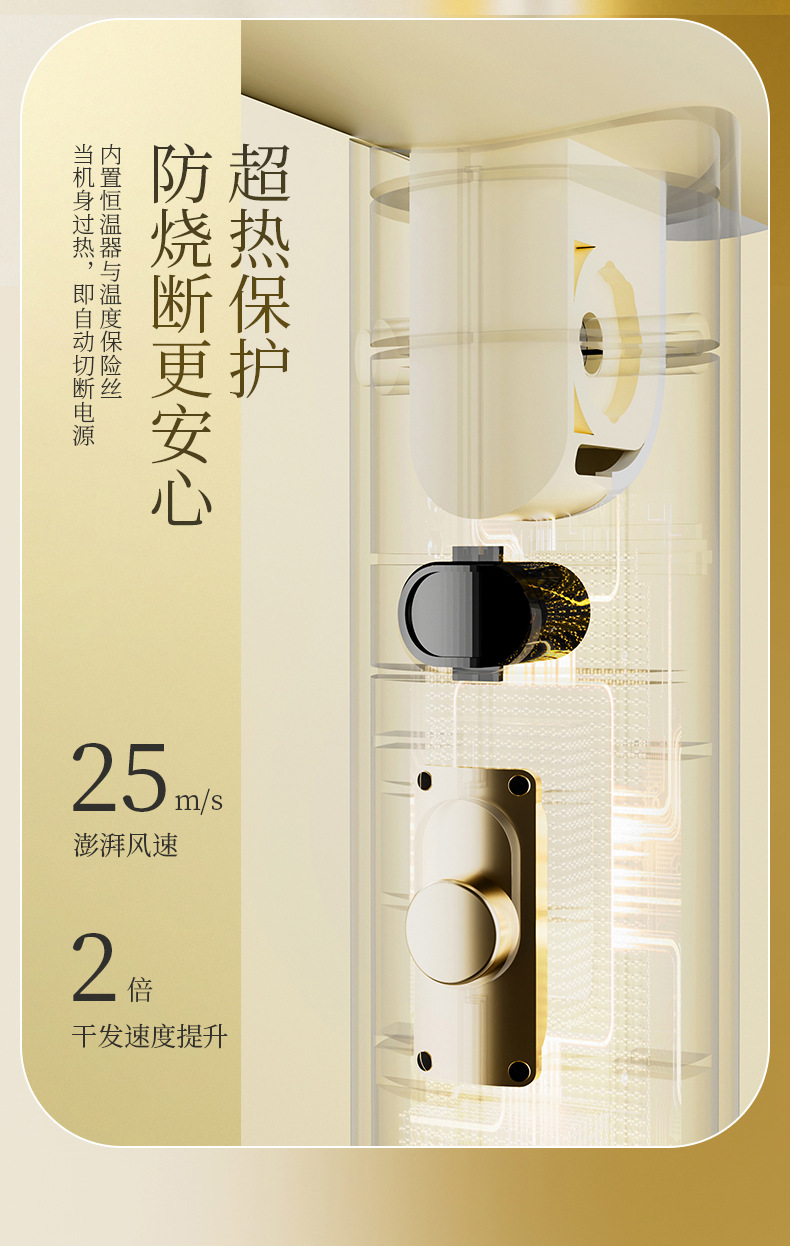 学生蓝光吹风机网红家用宿舍速干电吹风高速国标吹风筒一件起批详情27