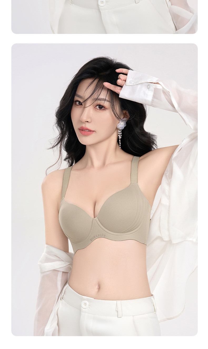 大胸显小胸无痕内衣女薄款透气聚拢 提拉收副乳防下垂大码文胸罩详情19