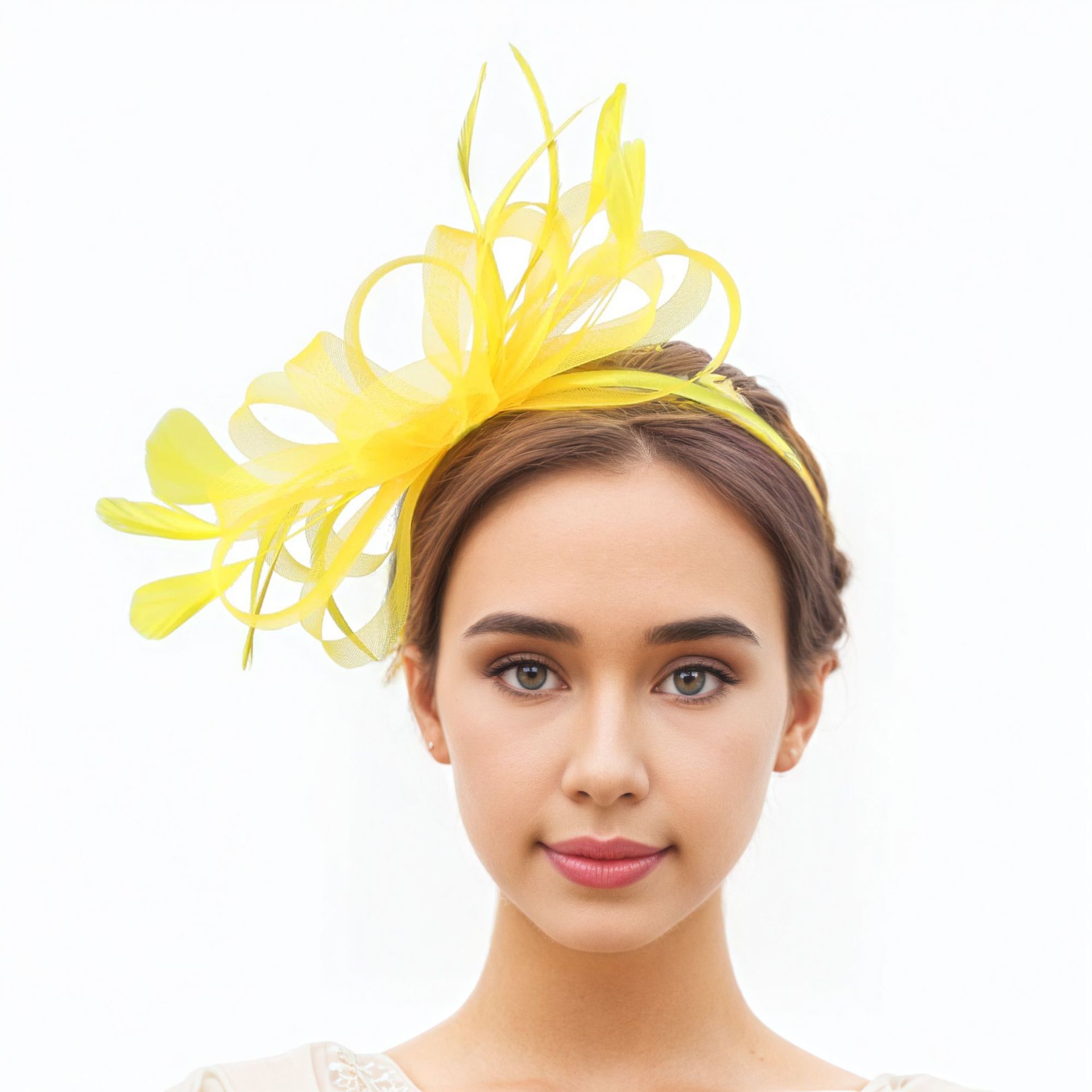 简约复古发夹网纱羽毛头花发饰欧式复古晚宴影楼新娘拍照写真发箍详情8