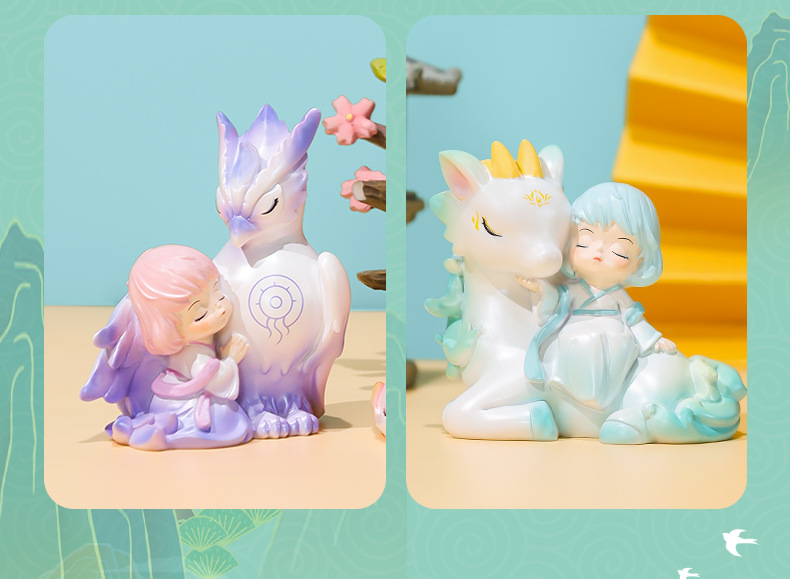 The second-generation blind box figurine of ancient legends, with a national trend and ancient style, is a divine beast figurine. It is a desktop resin decorative item and a creative gift with a national style pic 7