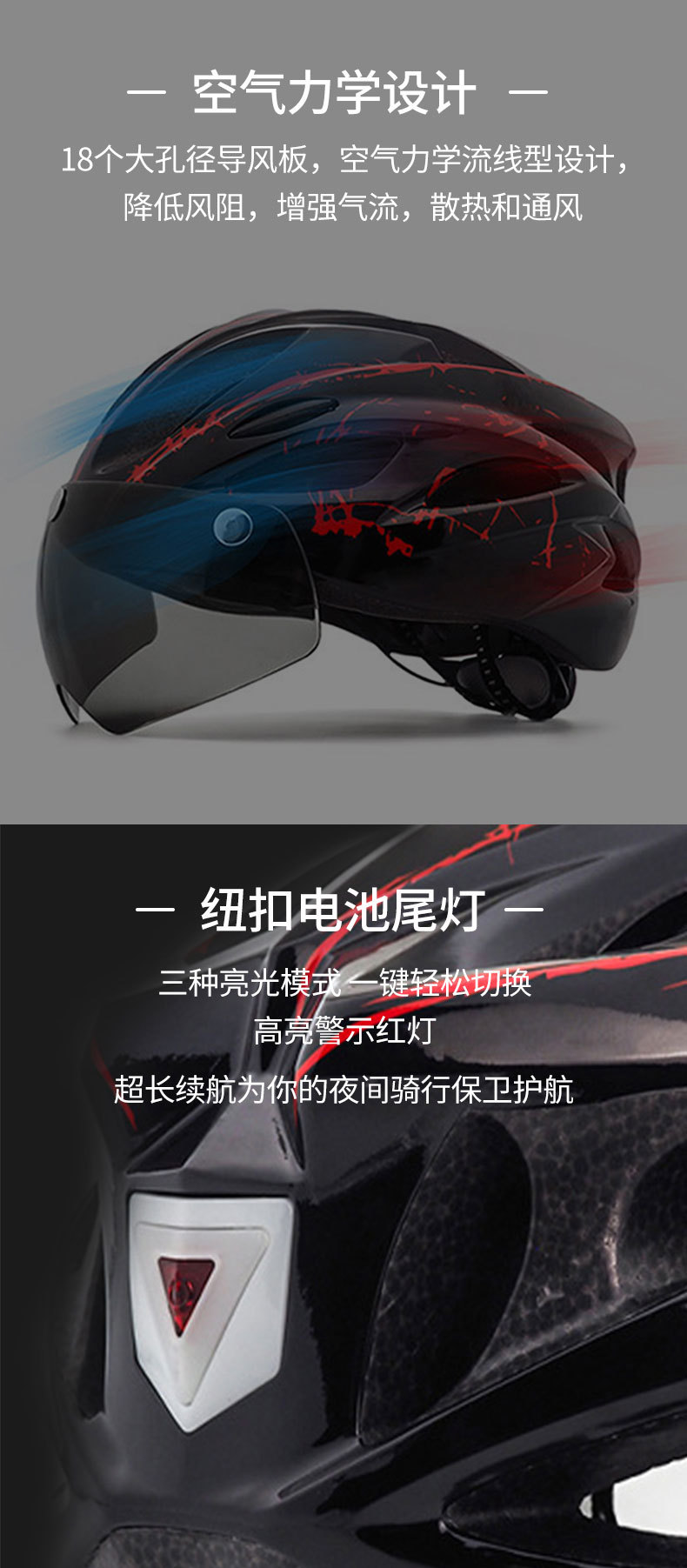 新款磁吸式风镜自行车头盔透气成人运动公路山地单车骑行头盔批发详情13