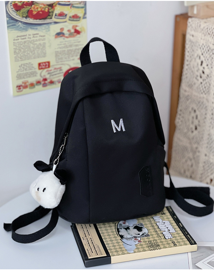 初中学生书包女生大容量简约小众双肩包高级感耐脏休闲原创背包潮详情30