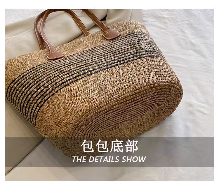 国潮高级感草编包包女夏季藤编包托特包 ins风单肩海边沙滩包小众文艺详情8