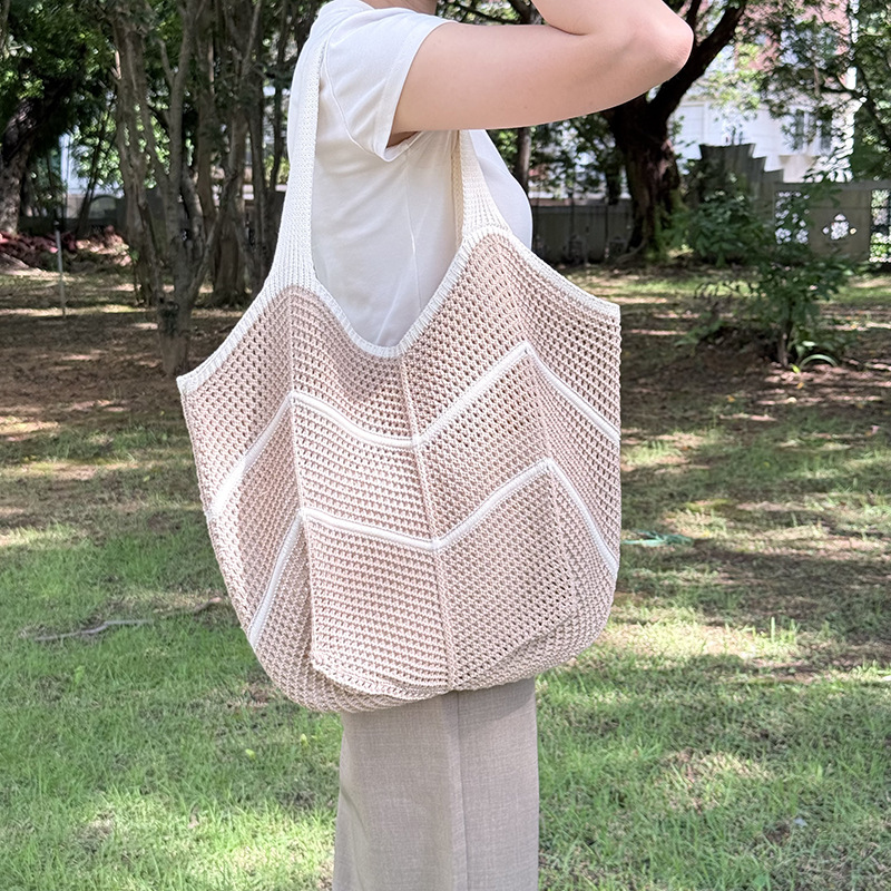 Casual large-capacity knitted bag for women 2025 new style, trendy, versatile and stylish single-shoulder bag, fashionable tote woven bag pic 21