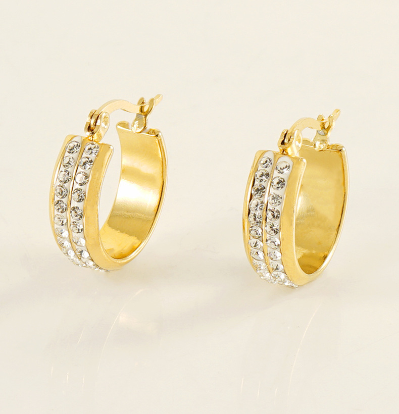 跨境欧美INS风满钻钛钢耳环女高级感轻奢18K圆形不锈钢耳圈批发详情20