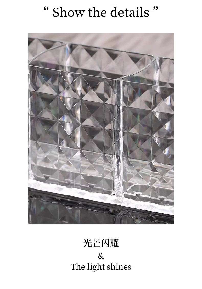 化妆刷收纳盒桌面梳妆台刷子筒大容量眉笔桶口红透明化妆品置物架详情5