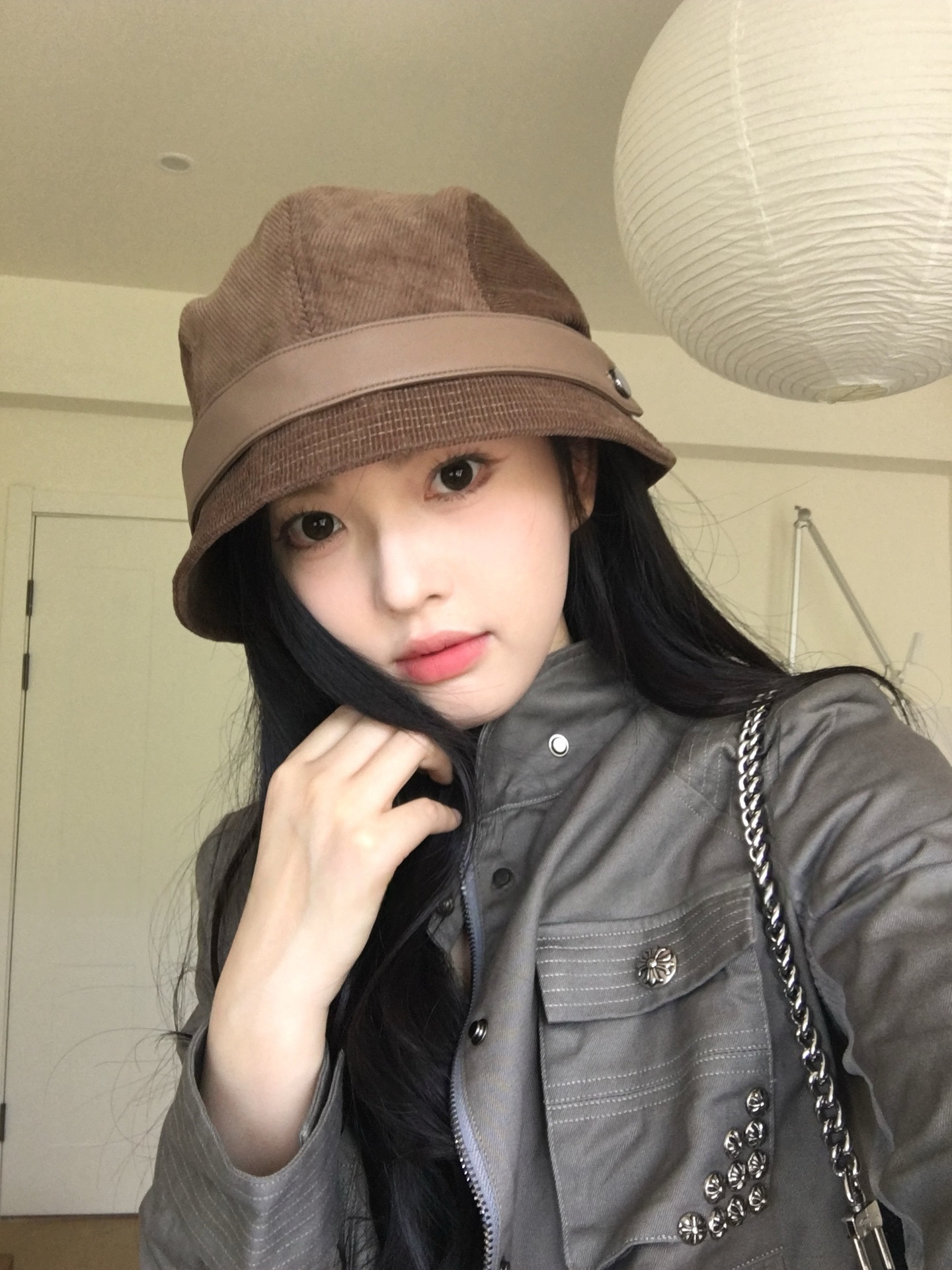 高品质灯芯绒渔夫帽子女秋冬季新款休闲百搭显脸小一帽多戴小礼帽详情17