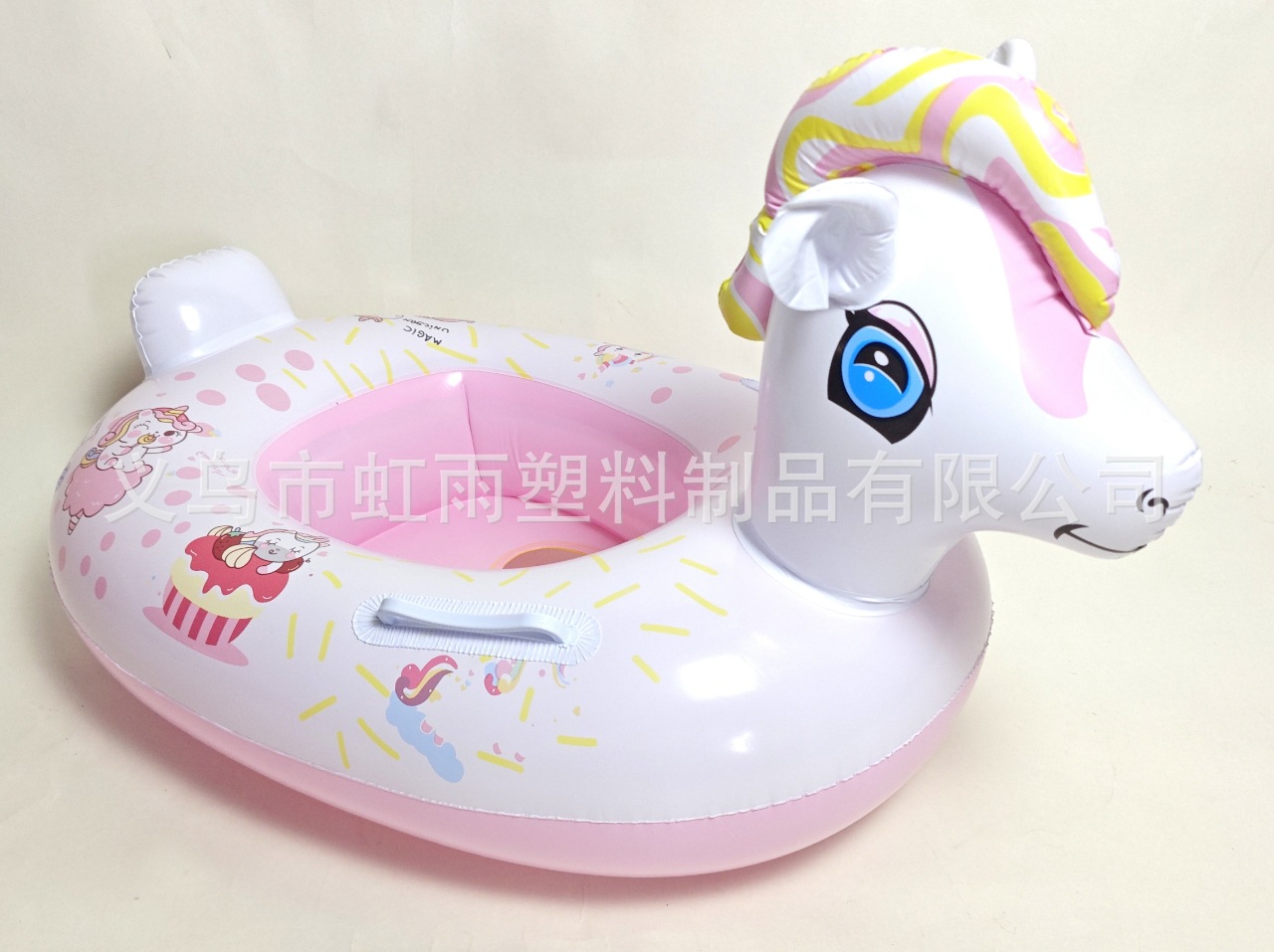 虹雨儿童游泳座圈跨境水上玩具婴儿充气卡通彩马游泳圈批发安全防漏详情6