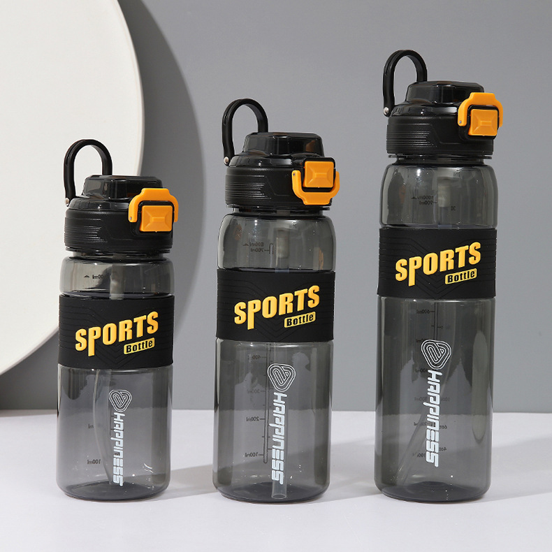 新款马卡龙色运动水杯大容量运动水壶便携女学生防摔塑料杯子吸管详情3