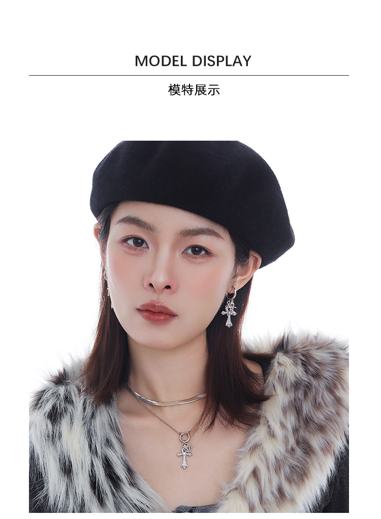 时尚个性冷淡风十字架系列耳环女原创设计轻奢高级感百搭耳钉耳饰 pic 6