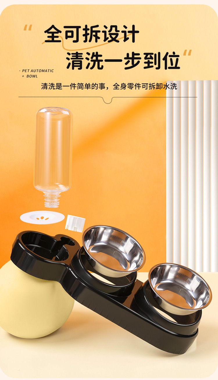 Cat bowl, ceramic double bowl, dog bowl, cat food bowl, cervical vertebrae protection, cat food bowl, drinking bowl, dog bowl, anti-tipping pet supplies pic 7