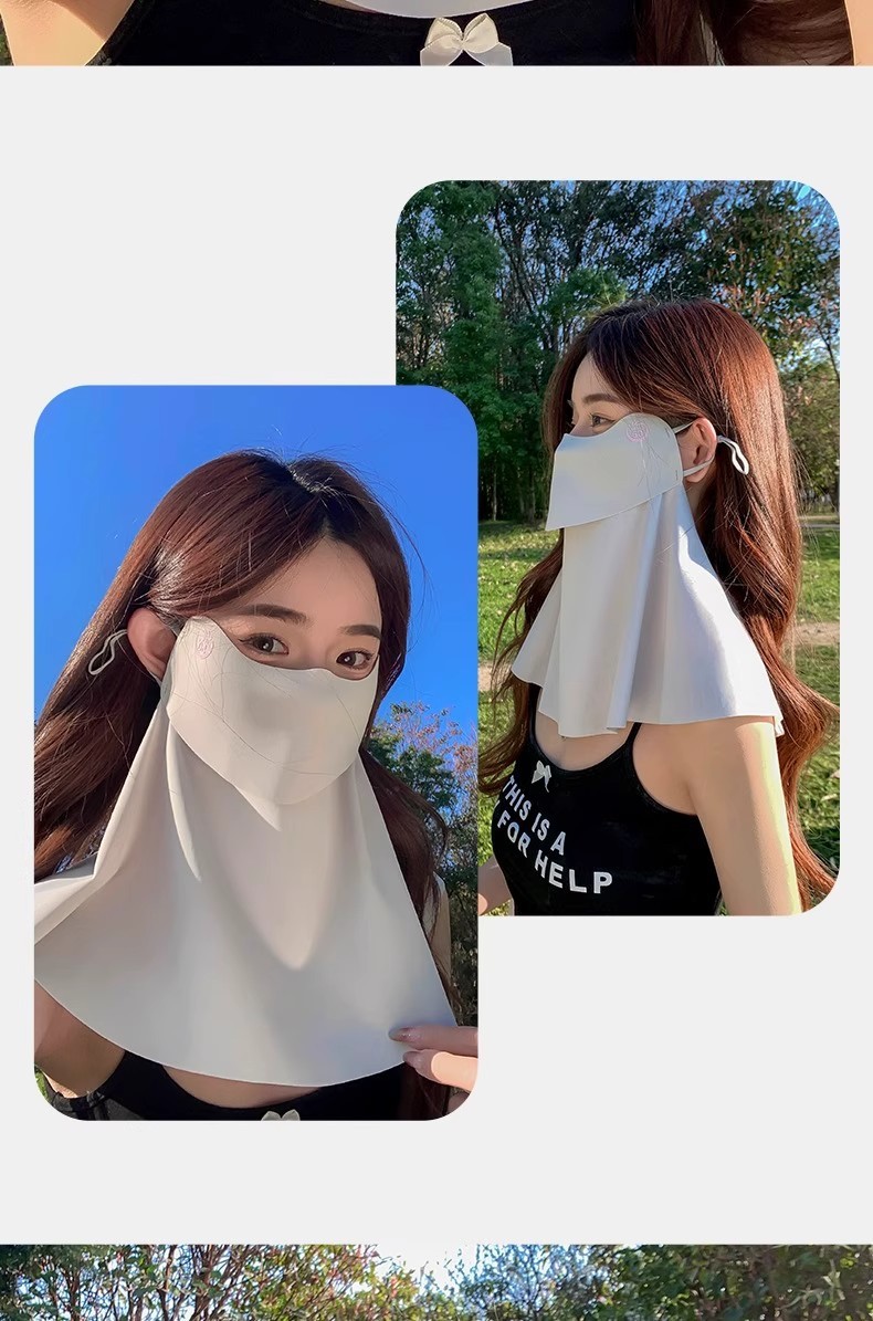 可喝水防晒面罩女夏季防紫外线口罩冰丝全脸基尼护颈面纱透气遮阳详情13