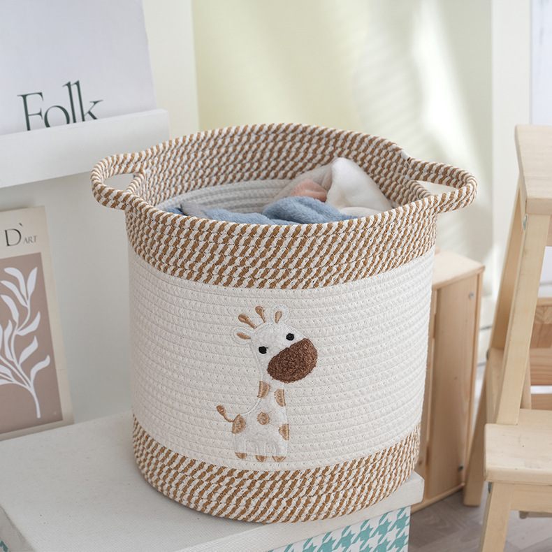 卡通收纳筐小杂物带提手杂物收纳篮家居衣物整理筐宿舍卧室脏衣篮详情17