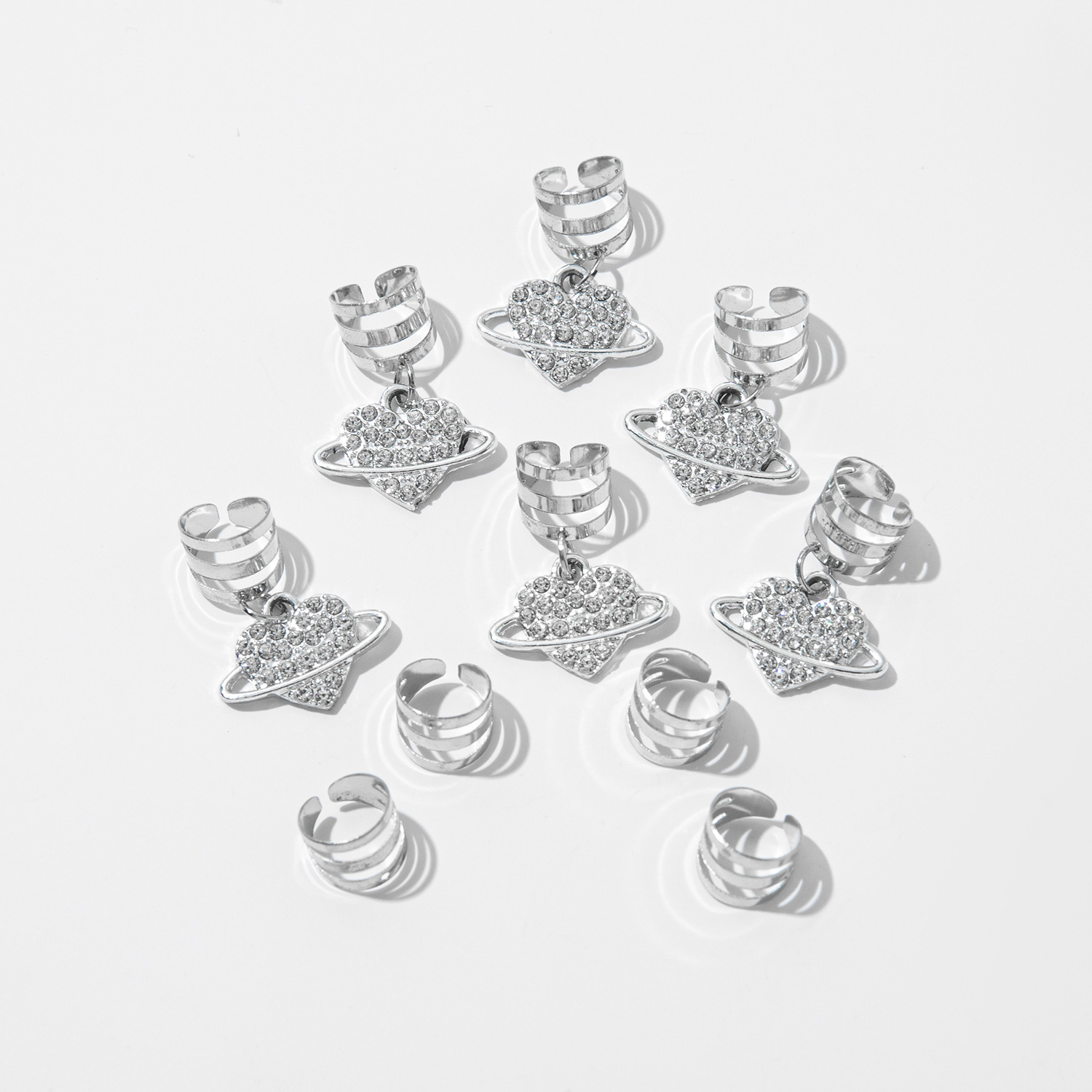 A 10-piece DIY hair accessory buckle set featuring cross-border dreadlocks, open hair bands, hollowed-out five-pointed stars, butterflies and hearts pic 24