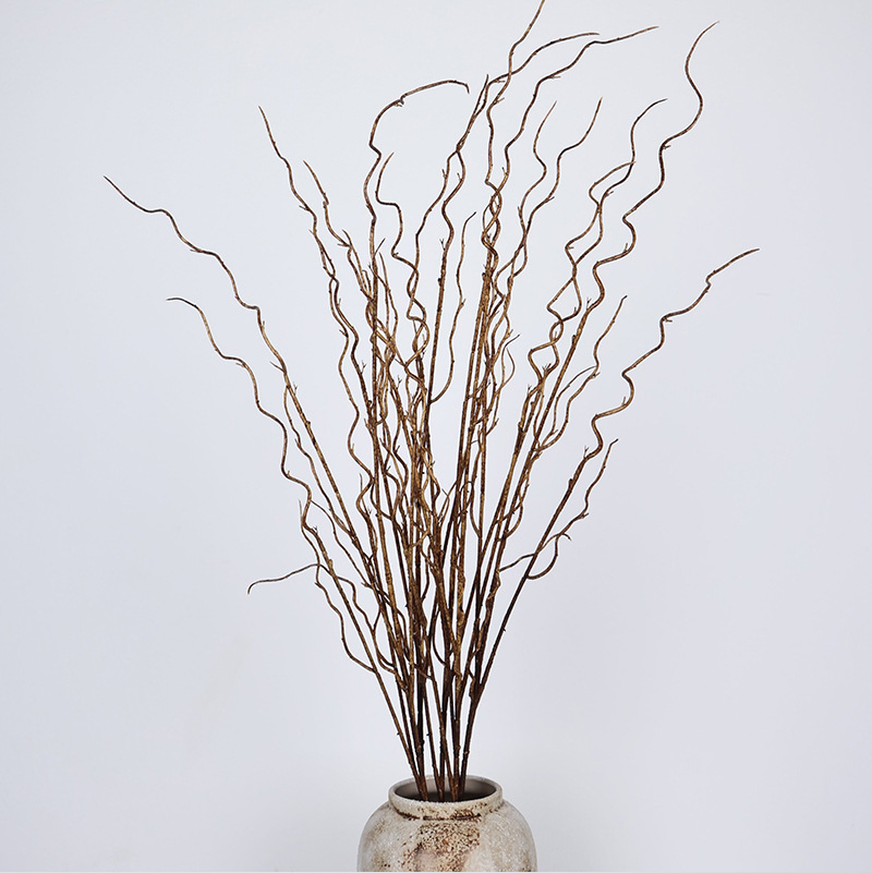 仿真植物柳枝枯枝龙柳柳芽柳支树枝线条插花4叉龙柳家居装饰花材详情8