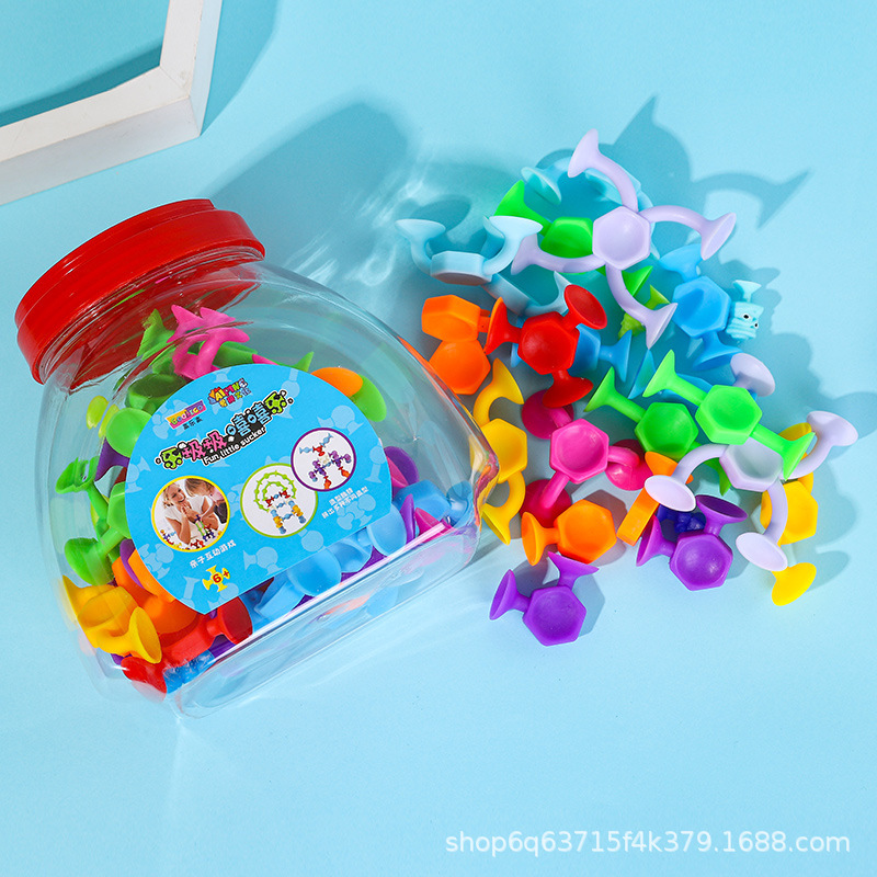 百变粘粘乐拼接吸吸乐益智拼装玩具吸盘软硅胶积木蛋壳装洗澡DIY详情8