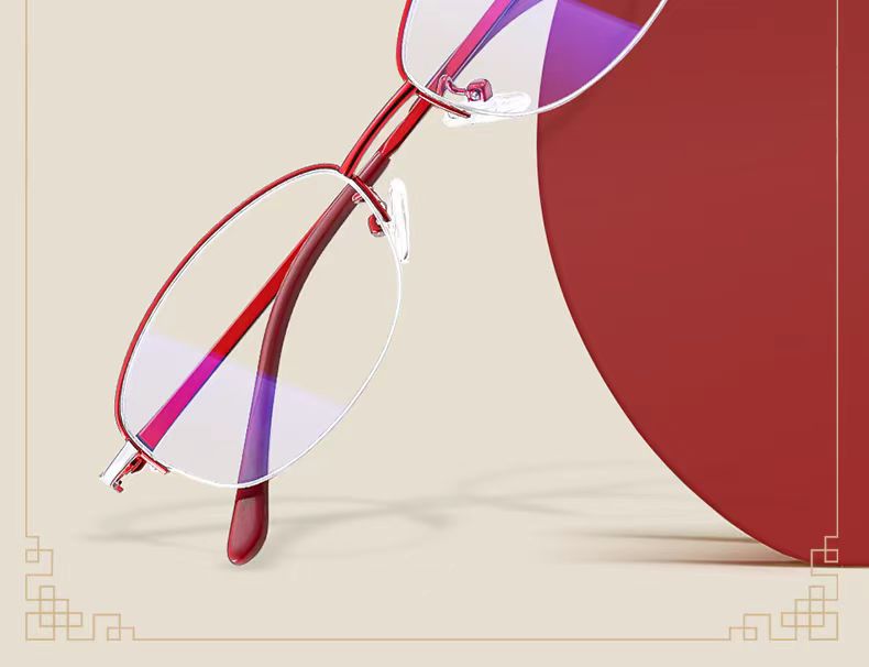 The new semi-framed anti-blue light reading glasses for women are elegant and youthful. They are high-definition and eye-protecting reading glasses for the elderly pic 2