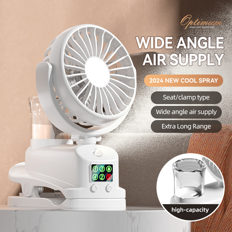 原厂跨境F7夹子喷雾充电小风扇学生宿舍户外多功能夹扇喷雾风扇详情5