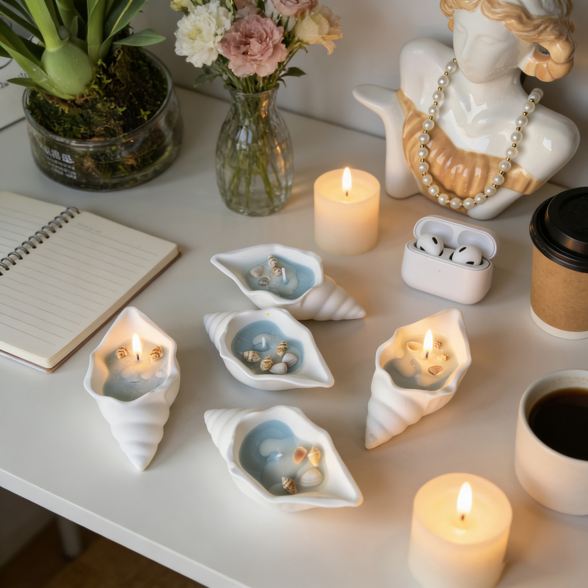 植物蜡海螺香薰蜡烛摆件 星辰大海海螺香薰蜡烛婚礼伴手礼装饰详情7