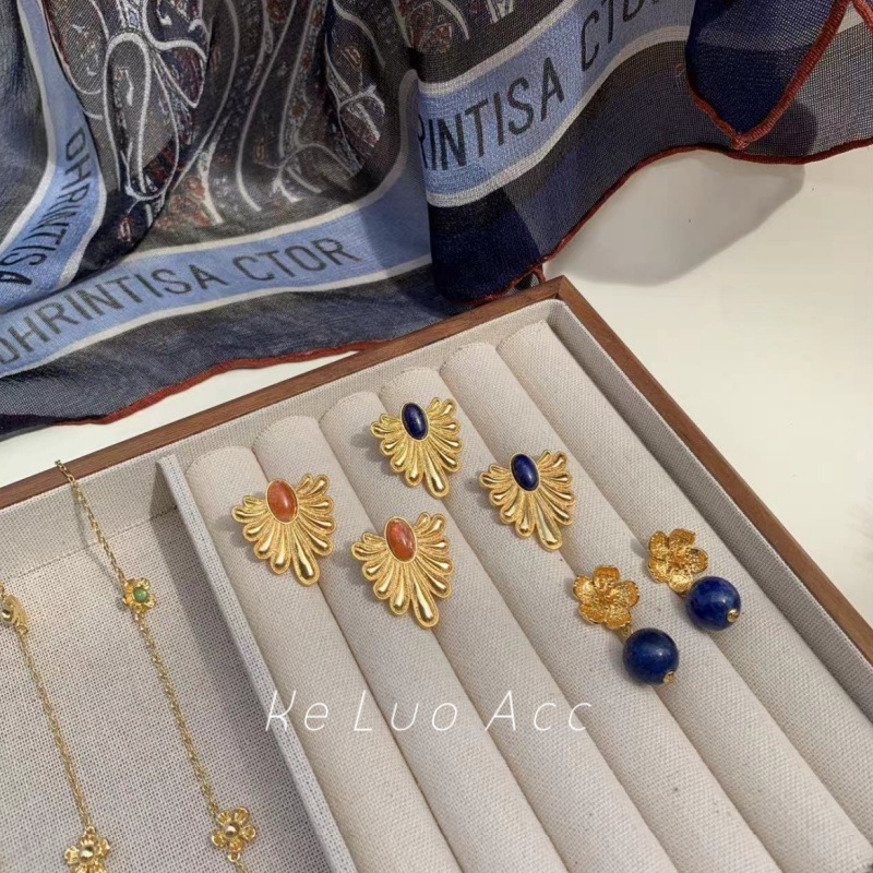 原创天然宝石耳环欧美精致复古耳饰轻奢高级感小众翅膀水滴耳环女详情38