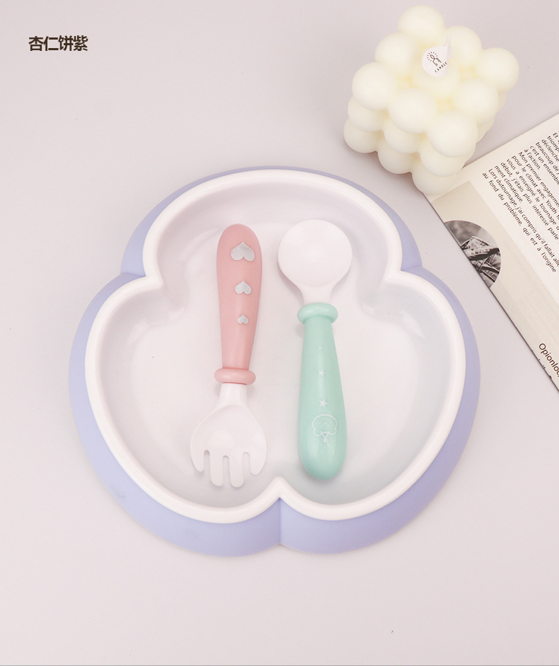 厂家直销宝宝餐盘软胶吸盘一体式自主进食防摔花瓣餐具辅食婴儿用详情12