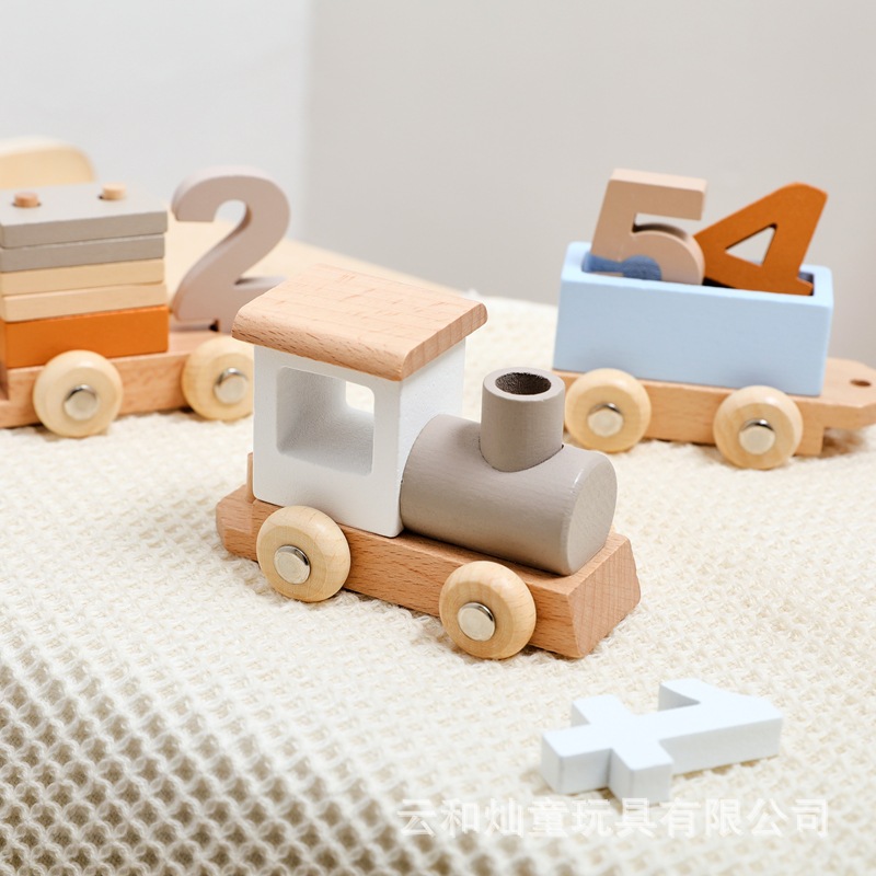 儿童木制益智玩具生日小火车宝宝启蒙堆叠认知玩具生日摆拍玩具详情9